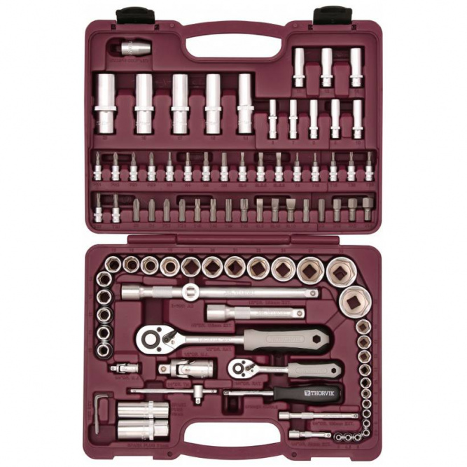 Набор инструментов универсальный Thorvik UTS0094MP 1/4&amp;quot; и 1/2&amp;quot;DR с головками торцевыми MultiProf, 94 предмета